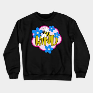 Cute honey bee kind design blue flowers Crewneck Sweatshirt